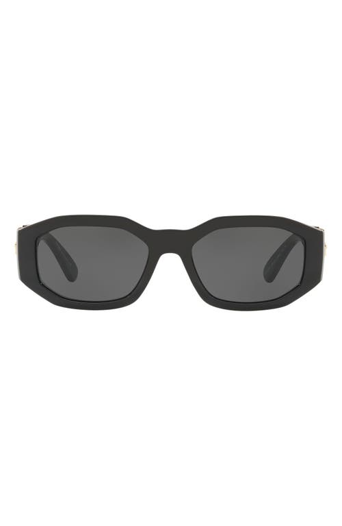 Biggie 53mm Round Sunglasses in Black Solid