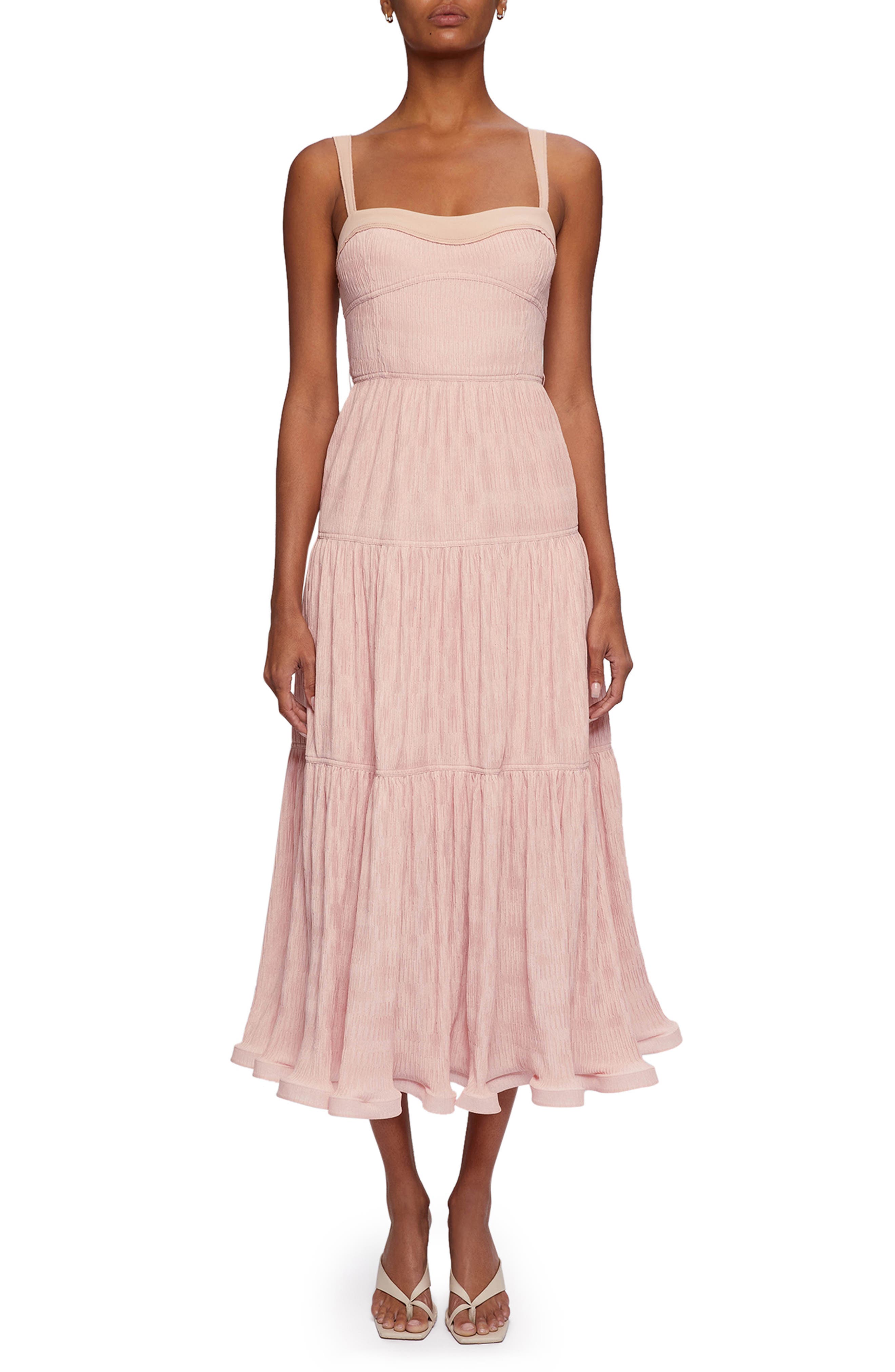 Womens Clothing Dresses Casual and day dresses Jonathan Simkhai Celleste Midi Dress in Pink 