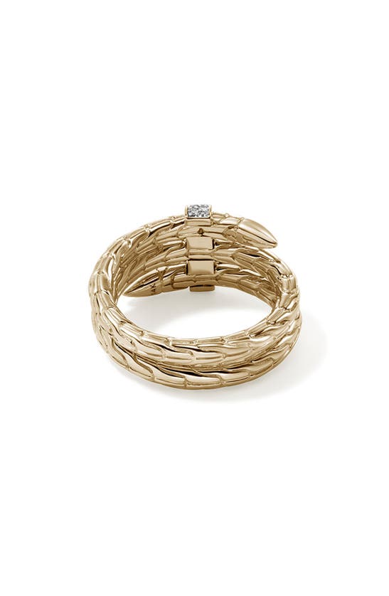 Shop John Hardy Spear Diamond Bypass Ring In Gold