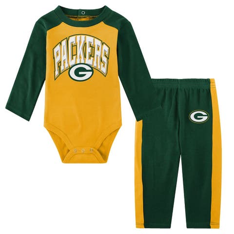 3-Pack Baby Girls Green Bay Packers Short Sleeve Bodysuits