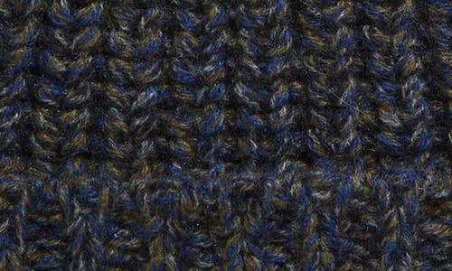 Johnstons Of Elgin Marled Cashmere Rib Beanie In Dark Navy Marl