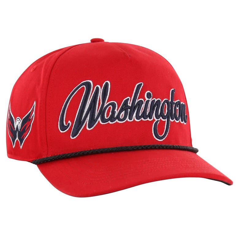 47 ' Red Washington Capitals Overhand Logo Side Patch Hitch Adjustable Hat In Orange