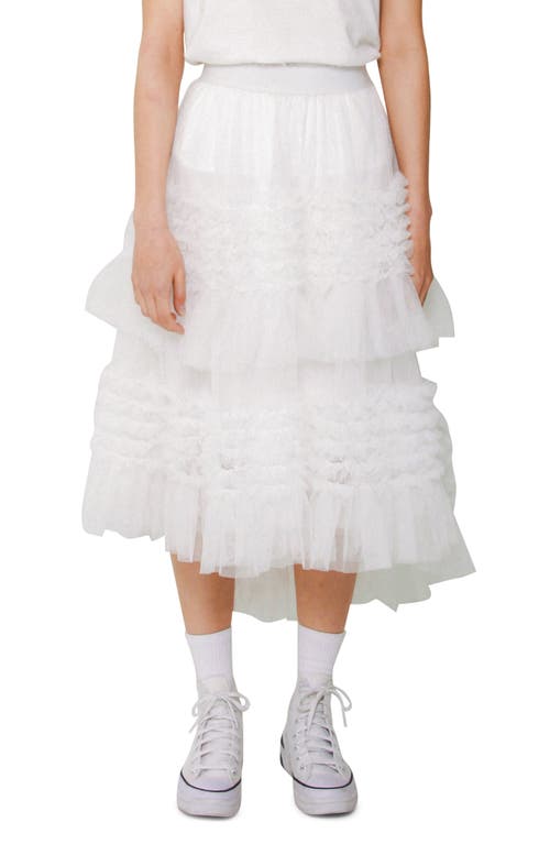 Absence of Colour Andrea High-Low Cotton Tulle Skirt in White