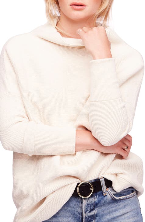 Women's White Turtleneck, Mock Neck, & Cowl Neck Sweaters