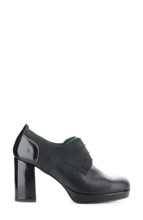 Shop Fly London Ezik Plain Toe Derby Pump In Black Nappa