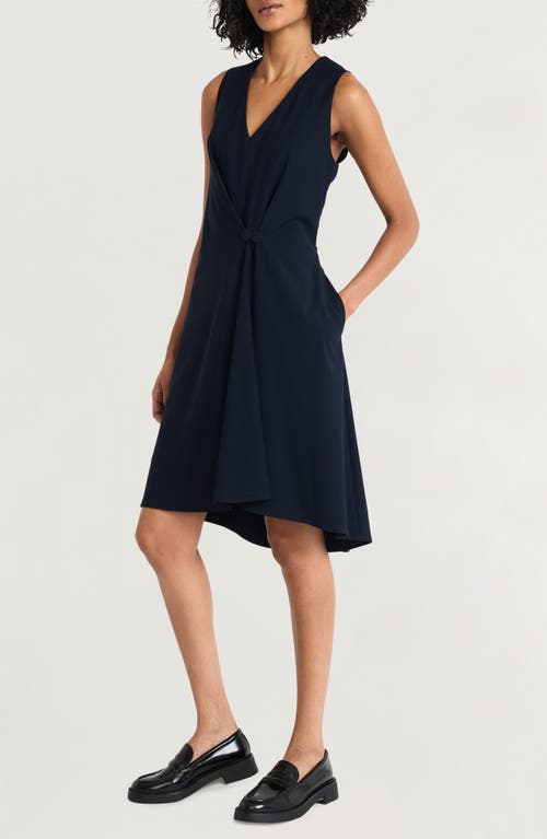 Shop Luxely Sleeveless Fit & Flare Dress In Navy