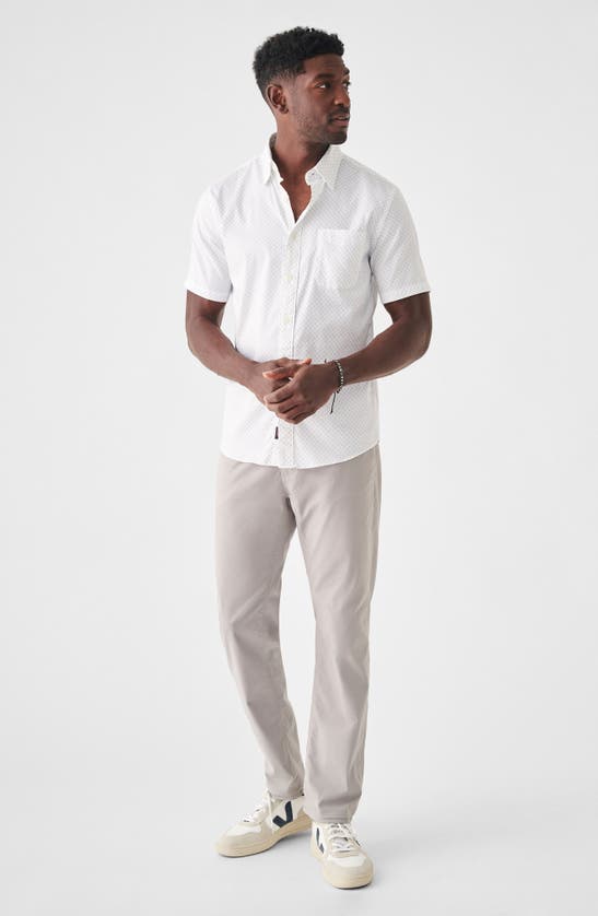 Faherty Short Sleeve Movement Pique Polo In White