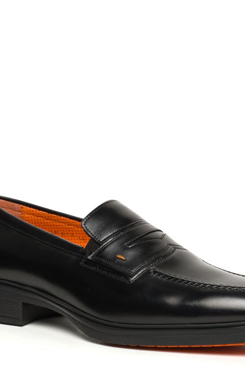 Shop Santoni Easy Penny Loafer In Black-n01