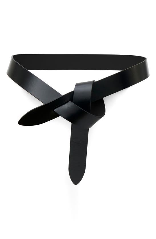 Shop Isabel Marant Lecce Knotted Leather Belt In Black