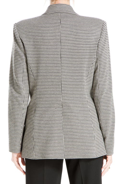 Max Studio Houndstooth Knit Blazer In Black/cream