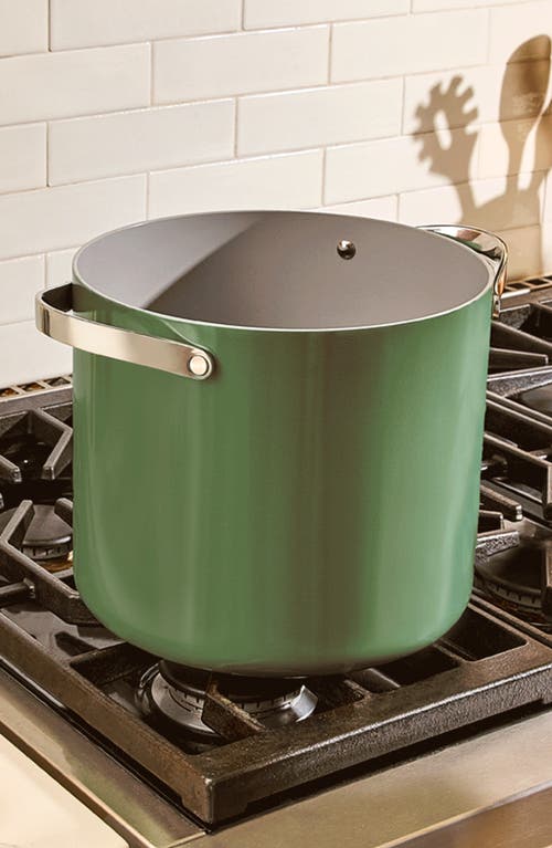 Caraway Nonstick Ceramic 12-quart Stockpot With Lid In Sage