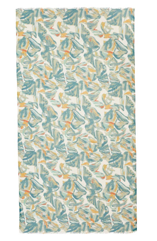 Shop Nordstrom Print Modal & Silk Scarf In Green Flutter Abstract