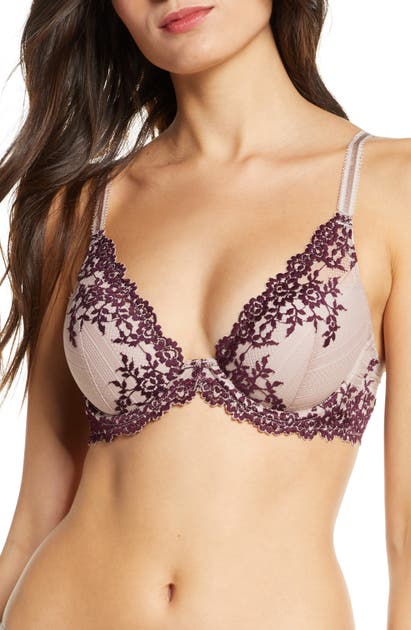 Wacoal Embrace Lace Underwire Contour Bra In Sphinx/ Pickled Beet