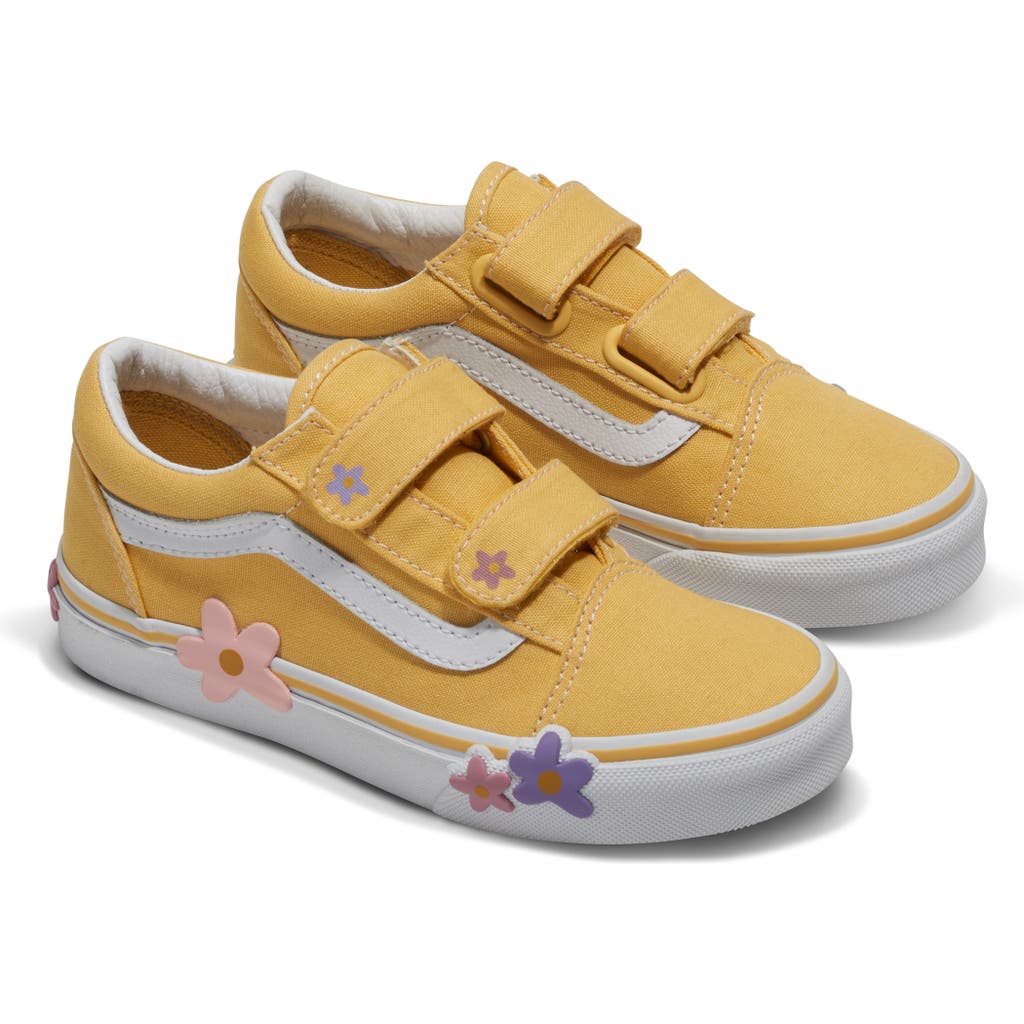 Vans Old Skool Flower Sneaker In Bright Yellow