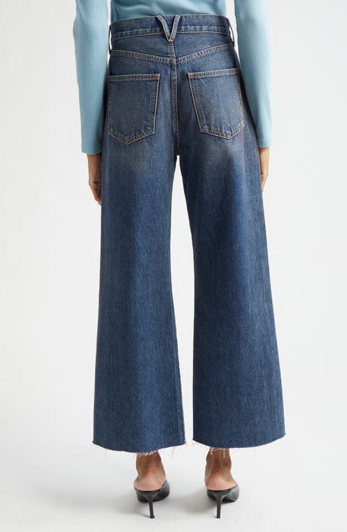 Veronica Beard Taylor Raw Hem High Waist Ankle Wide Leg Jeans In Equinox Blue