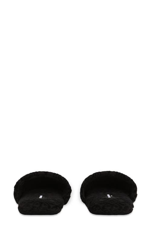 Shop Dolce & Gabbana Dolce&gabbana Dg Logo Jacquard Cotton Terry Cloth Scuff Slipper In Black