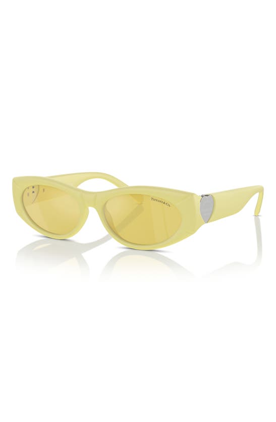 Shop Tiffany & Co . 55mm Oval Sunglasses In Yellow