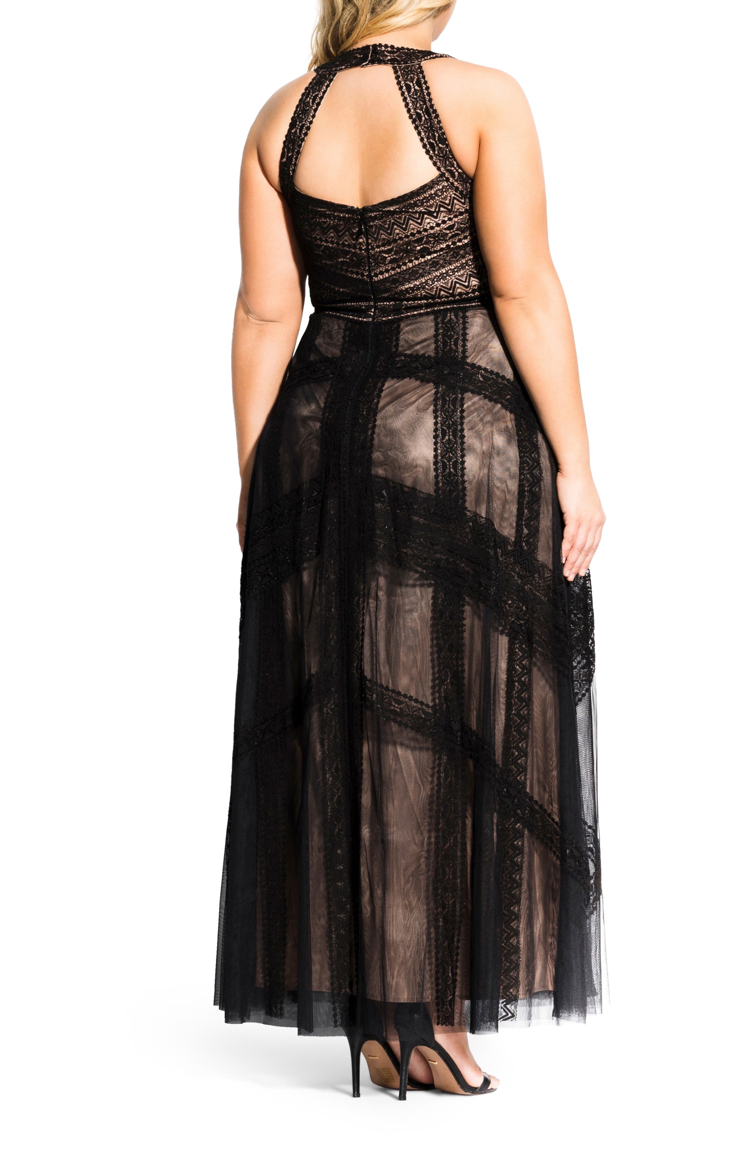 CITY CHIC,
                                                Divine Whimsy Lace Gown,
                                                Alternate thumbnail 2, color,
                                                001