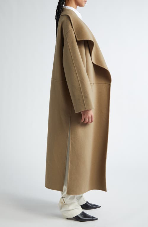 Shop Totême Toteme Oversize Signature Two-tone Wool & Cashmere Coat In Truffle