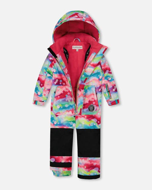 DEUX PAR DEUX DEUX PAR DEUX GIRL'S ONE PIECE SNOWSUIT PRINTED MULTICOLOR BUBBLES 