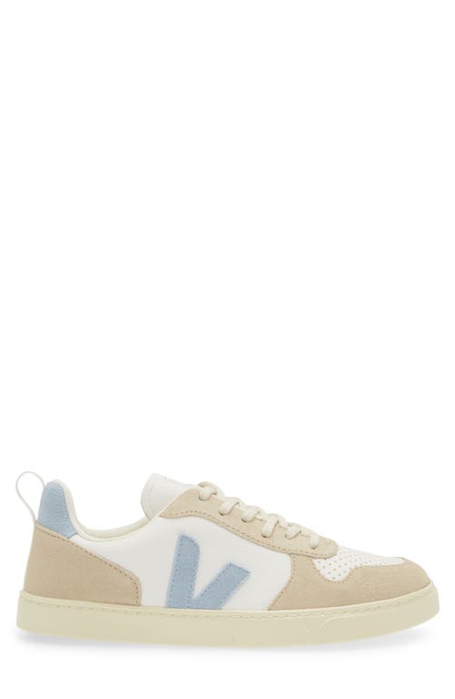 Veja V-10 Lace-up Sneakers In Extra-white/ Steel/ Almond