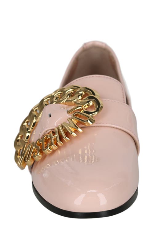 Moschino Logo Buckle Loafers In Pink