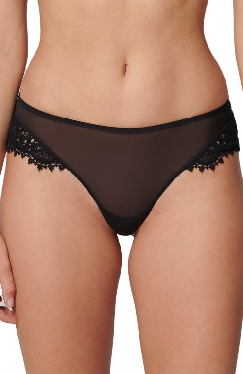 Mystic Lace Embroidered Tanga in Black