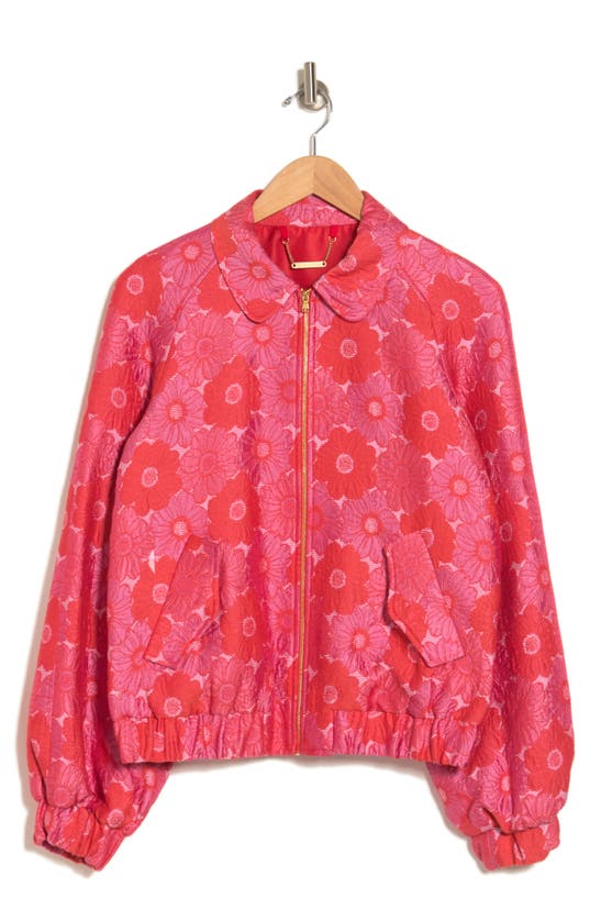 Shop Trina Turk Melodious Floral Jacket In Rojo Multi