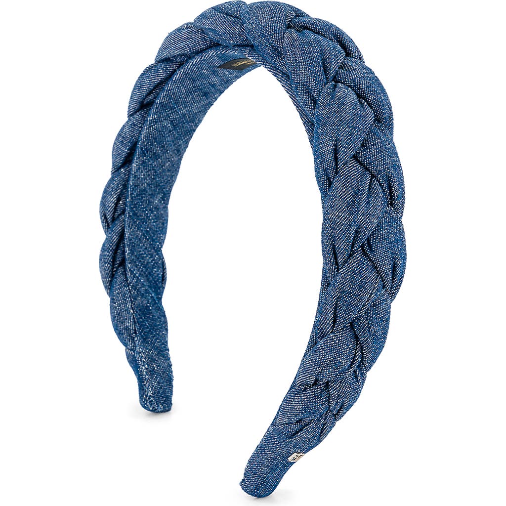 Alexandre De Paris Metallic Braided Headband In Blue
