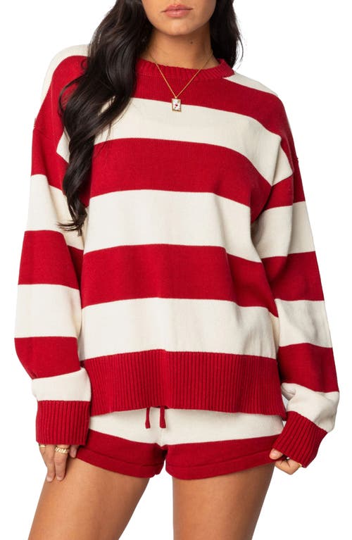 EDIKTED EDIKTED RILEY STRIPE OVERSIZE SWEATER 