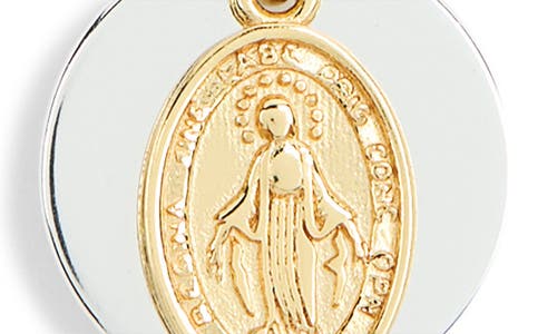 Argento Vivo Sterling Silver Two Tone Religious Pendant Necklace In Gold/silver