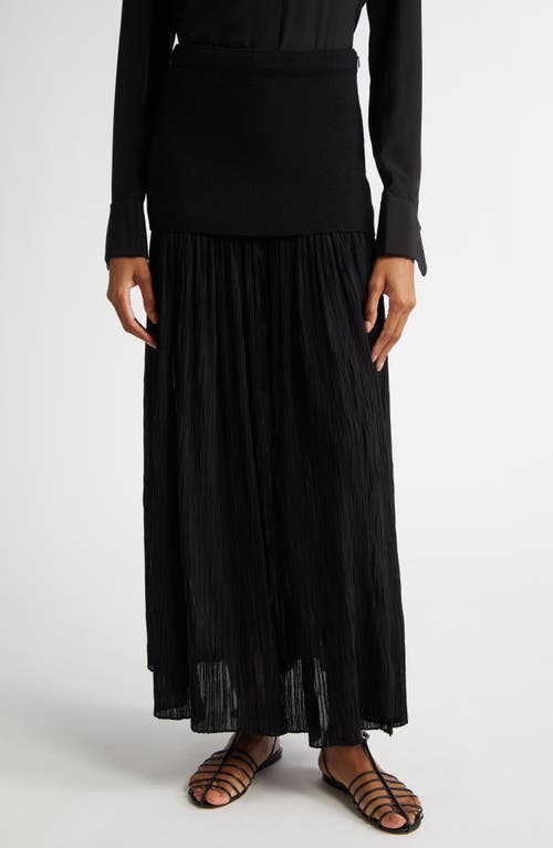 Proenza Schouler Paige Pleated Crepon And Stretch-knit Maxi Skirt In Black