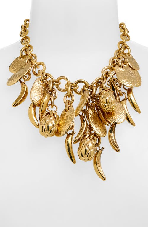 Shop Chloé The  Fruits Necklace In Vintage Gold