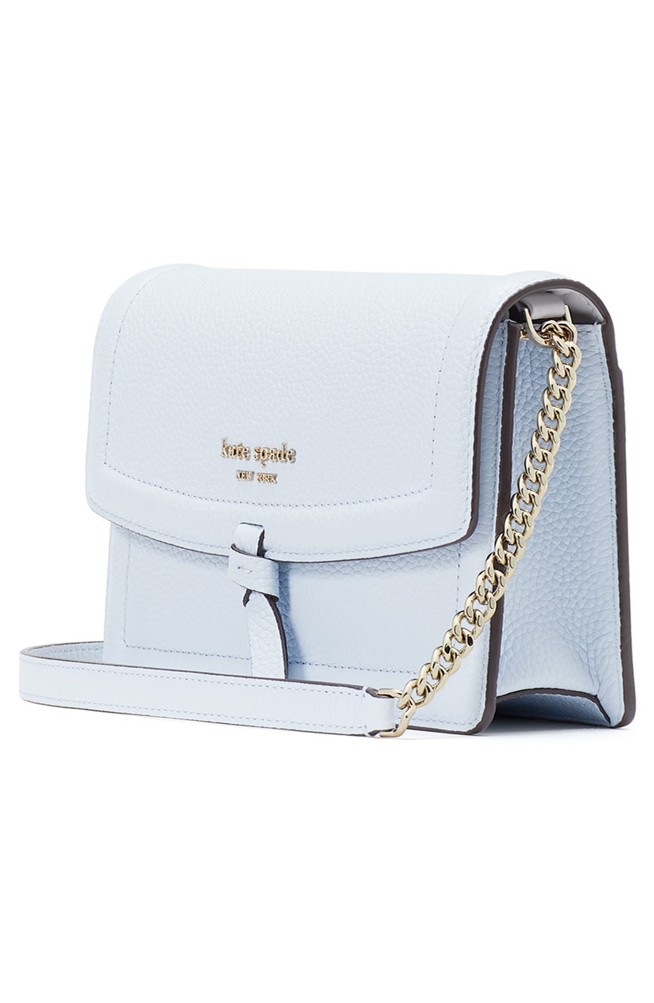 kate spade new york knott pebbled leather flap crossbody bag Nordstrom