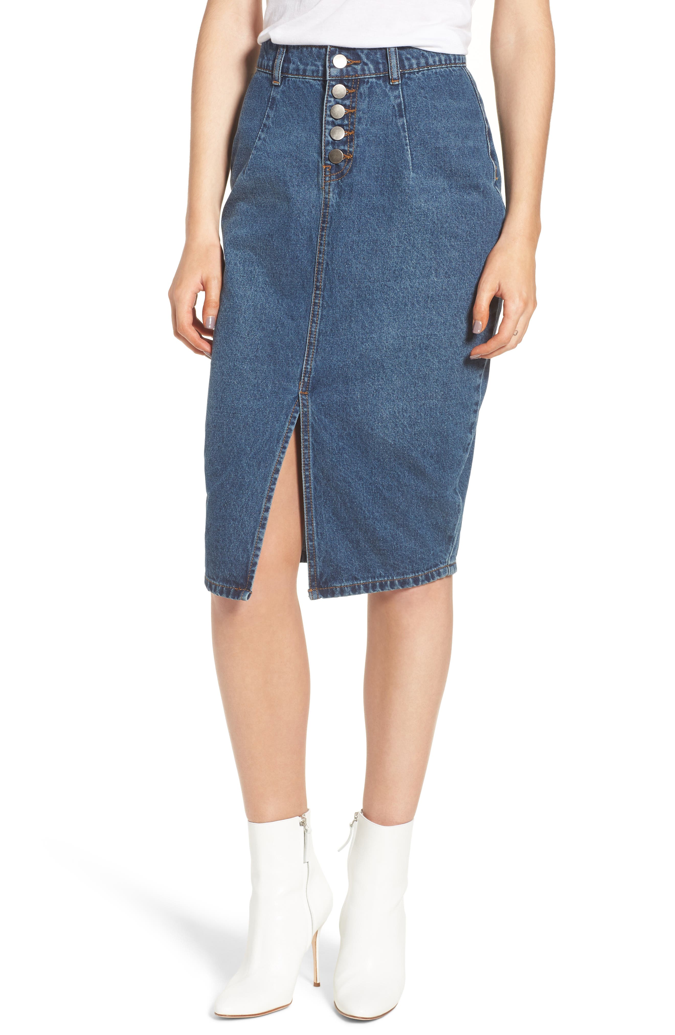 lost ink denim skirt