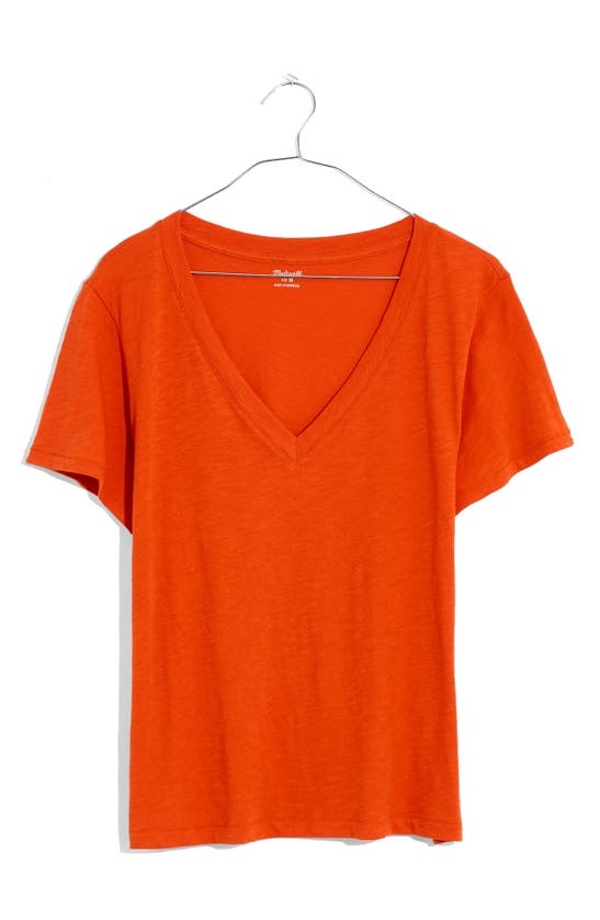 Madewell Whisper Cotton V-neck T-shirt In Roasted Squash