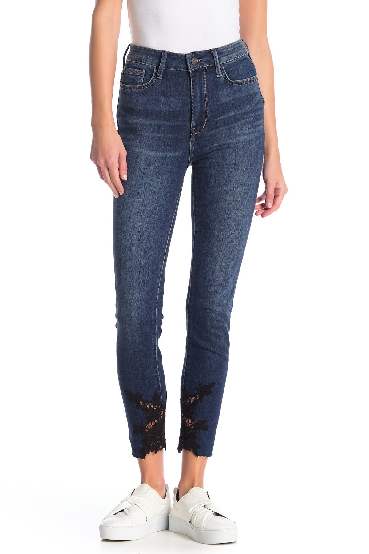 jeans with lace hem