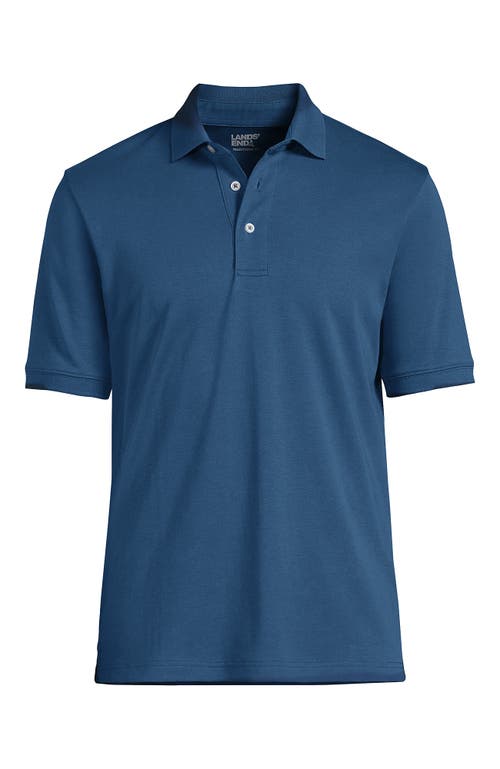 Shop Lands' End Short Sleeve Cotton Supima Polo Shirt In Evening Blue