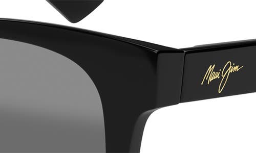 Maui Jim Kioppa 54mm Polarizedplus2® Cat Eye Sunglasses In Shiny Black