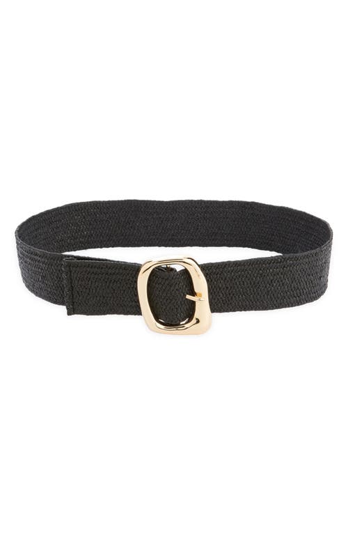 Nordstrom Melody Stretch Straw Belt In Black