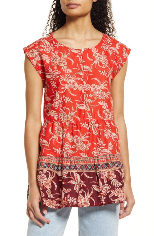 beachlunchlounge Jessa Border Print Cotton Top at Nordstrom,