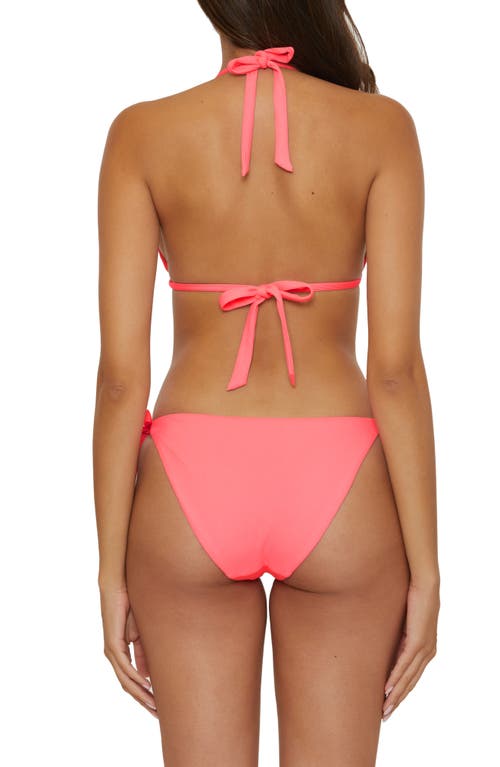 Shop Becca Modern Edge Side Tie Bikini Bottoms In Coral Reef