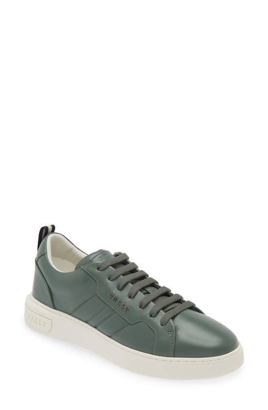 Shop Bally Maxim Leather Sneaker ( In Sage