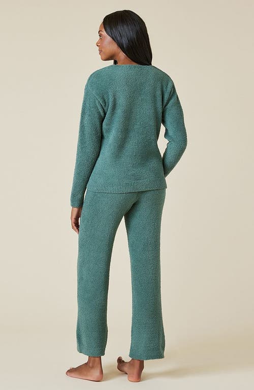Softies Solid Marshmallow V-neck Lounge Set In Dusty Green