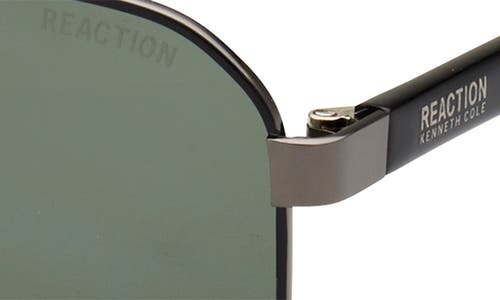 Shop Kenneth Cole 59mm Pilot Sunglasses In Shiny Dark Nickeltin/green