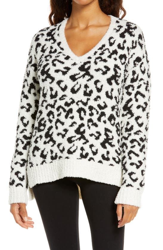 Ugg Cecilia V-neck Sweater In Natural Leopard | ModeSens