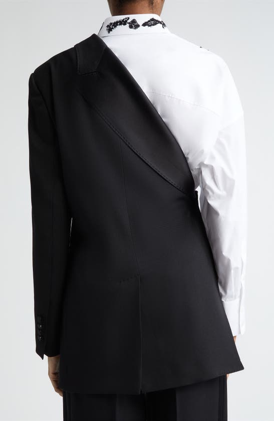 Dolce & Gabbana One-shoulder Wool Gabardine Jacket In N0000 Nero
