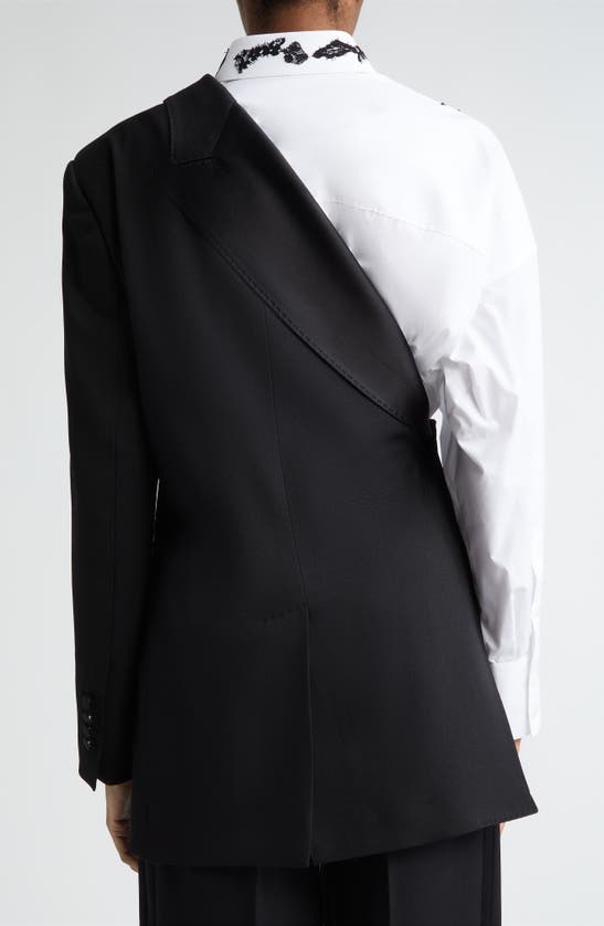 Shop Dolce & Gabbana One-sleeve Twisted Blazer In N0000 Nero