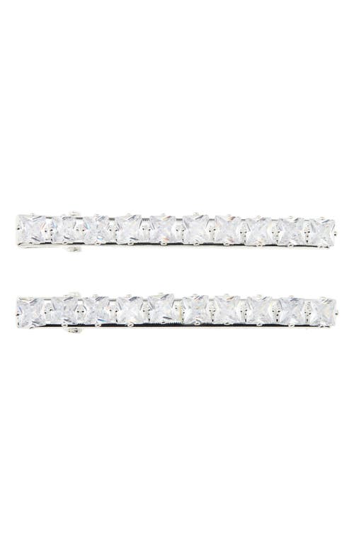 Tasha Assorted 4-Pack Rhinestone Barrettes in Silver at Nordstrom