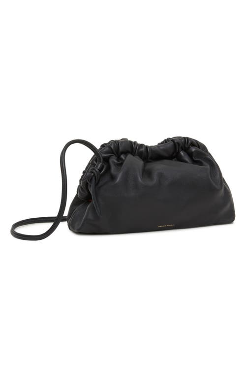 Shop Mansur Gavriel Mini Cloud Leather Clutch In Black/flamma